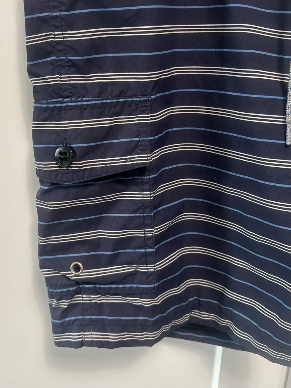 J. Crew Men's Navy Striped Swim Trunks size